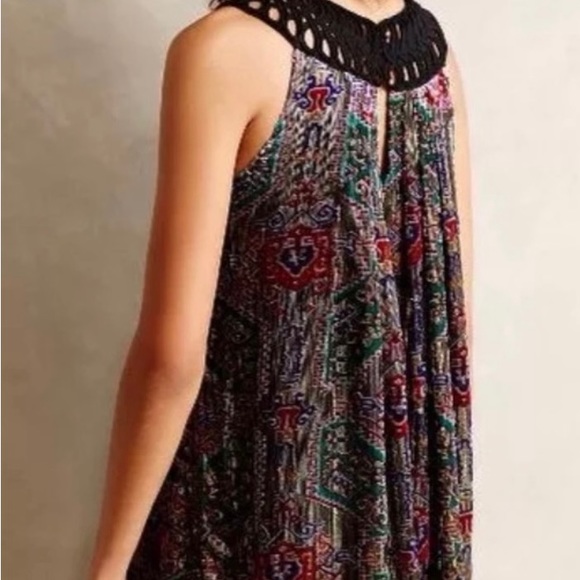 Anthropologie Moulinette Soeurs Linnea Silk Blend Velvet Burnout mini dress S - Picture 3 of 12